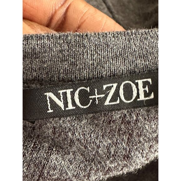 Nic And Zoe Studded Cuff Tunic Top Bell Sleeves Pockets Gray Sz PM - Picture 4 of 10